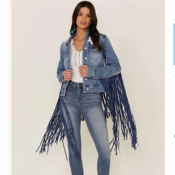 Idyllwind Jackets & Blazers - Idyllwind Blue Denim Stars and Fringe Jean Jacket